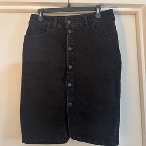 Madewell - Black Denim Button-Front Skirt